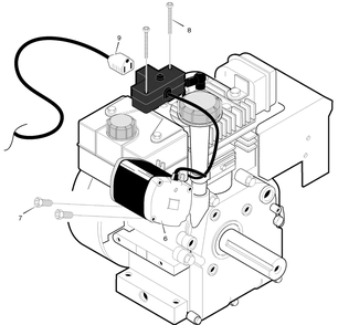 Electric Start Assembly Diagram and Parts List for 624604X43B 2004 Briggs and Stratton Snow Blower